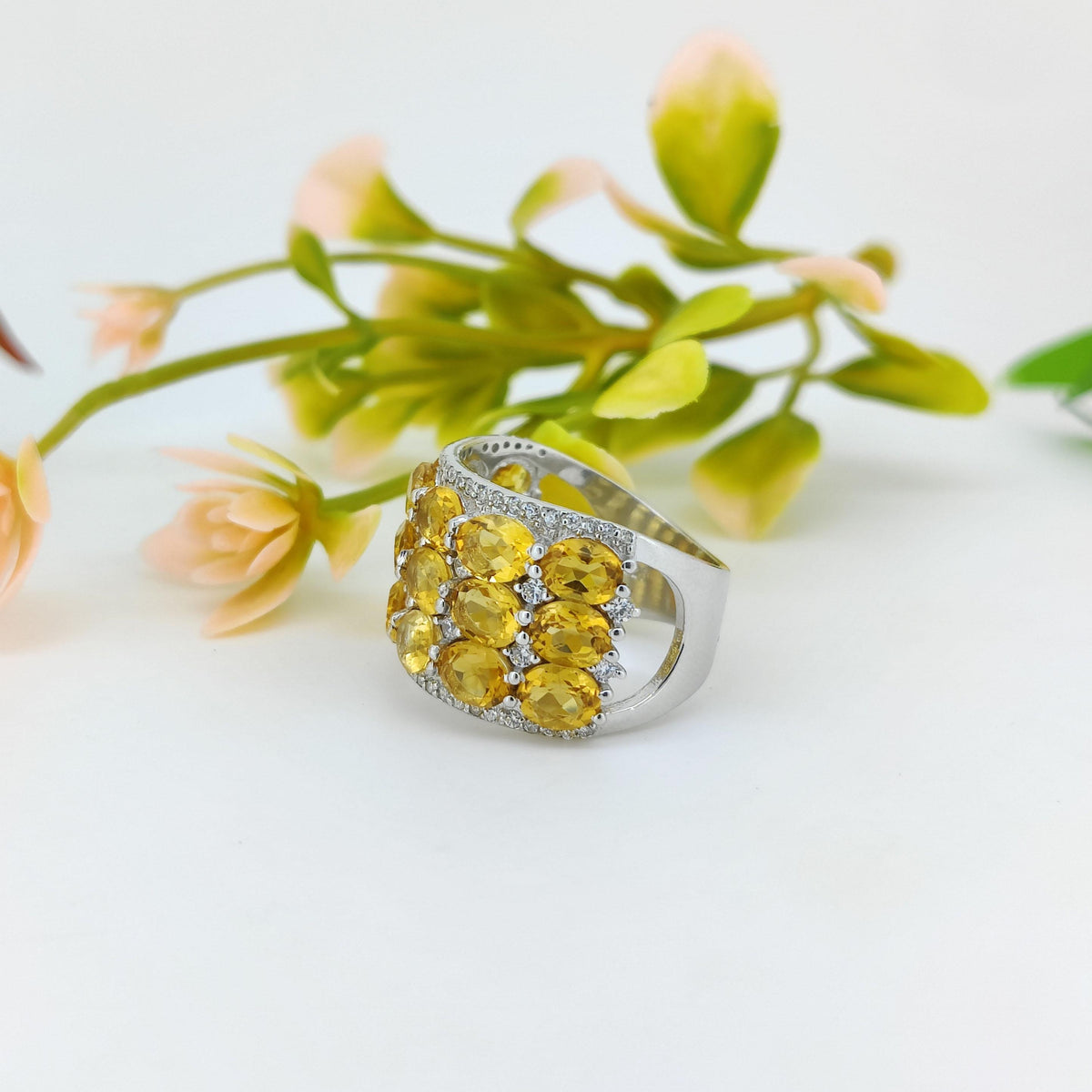 Oval Citrine Sterling Silver Ring: November Birthstone Jewelry
