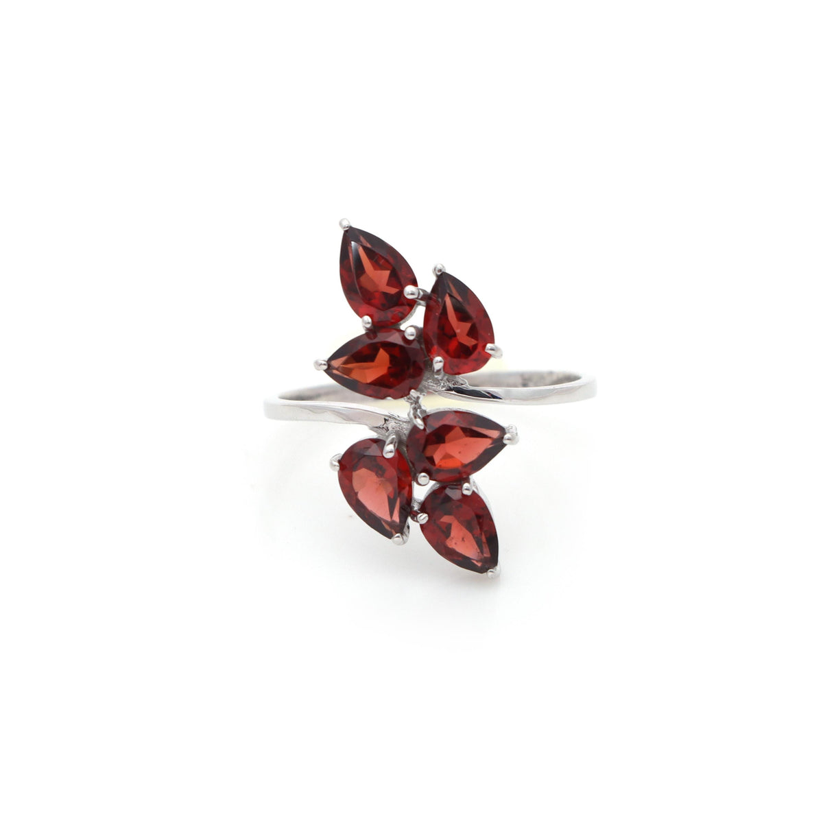 Pear Cut Garnet Ring: 925 Sterling Silver Gemstone Statement