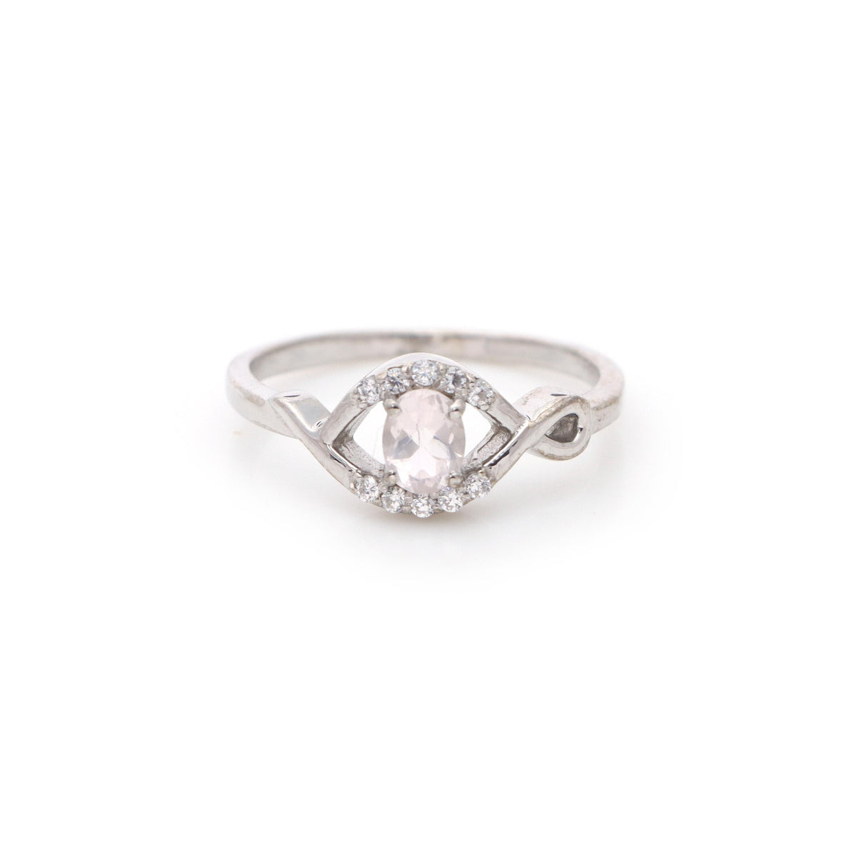 Oval Rose Quartz Ring: Minimalist Sterling Silver Jewelry