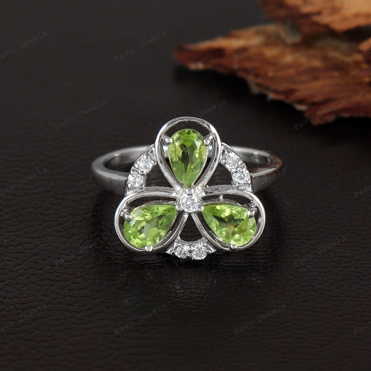 Peridot Gemstone Ring Sterling Silver, Handmade Gemstone Birthstone Jewelry