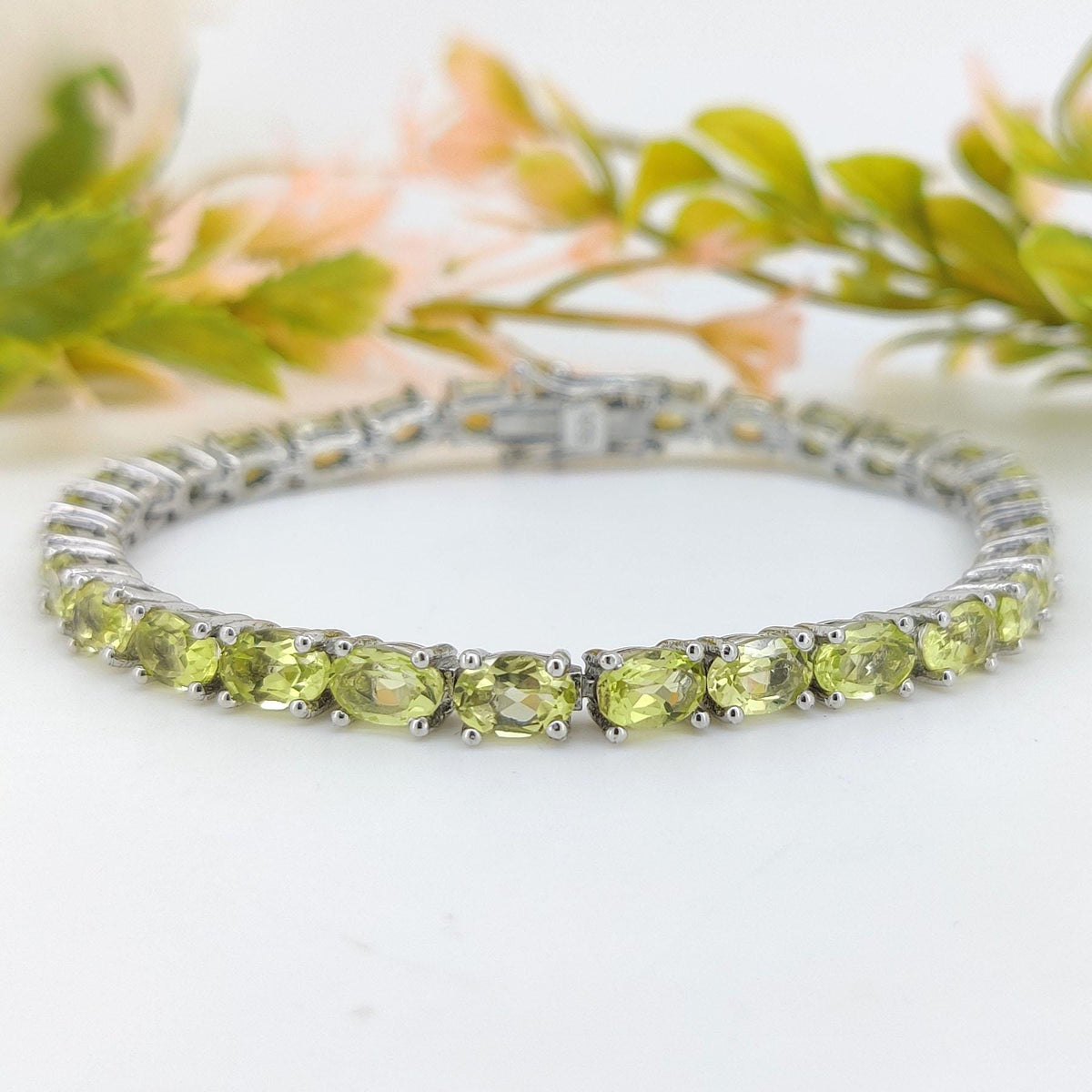 Natural Lemon Topaz Bracelet-Oval Gemstone Tennis Bracelet-925 Sterling Silver-Lemon Topaz Jewelry-November Birthstone Handmade Jewelry