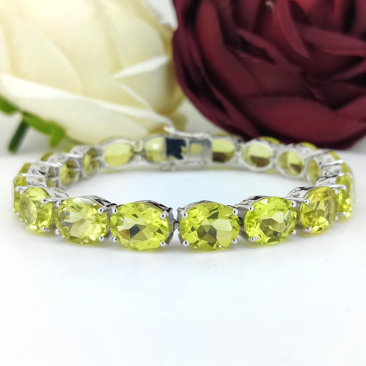 Natural Lemon Topaz Tennis Bracelet-925 Sterling Silver Jewelry-10x8mm Gemstone Bracelet-November Birthstone Jewelry-Lemon Topaz Jewelry