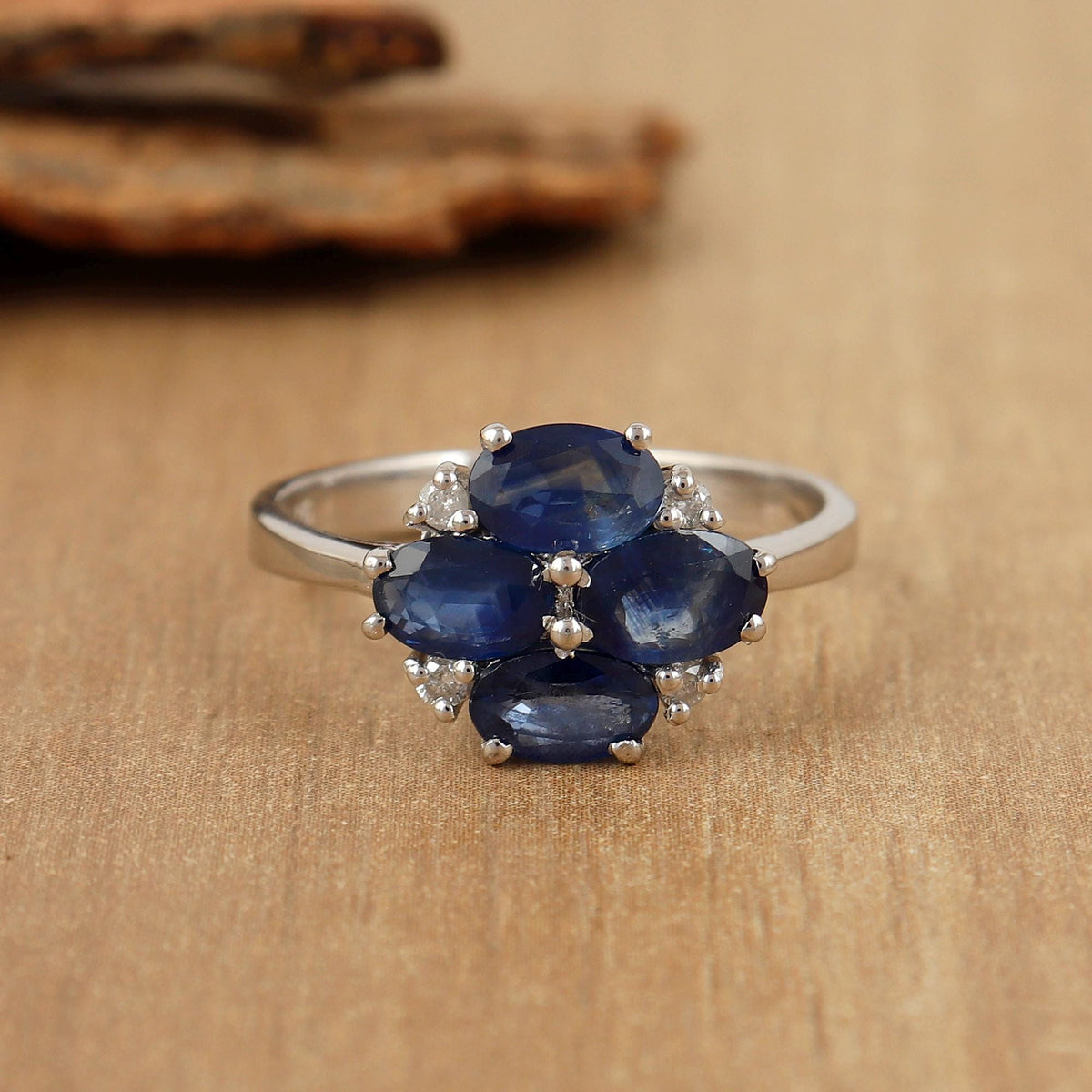 Natural Blue Sapphire Ring-925 Sterling Silver-Oval Gemstone-September Birthstone Jewelry-Blue Sapphire Jewelry-Gift for Anniversary