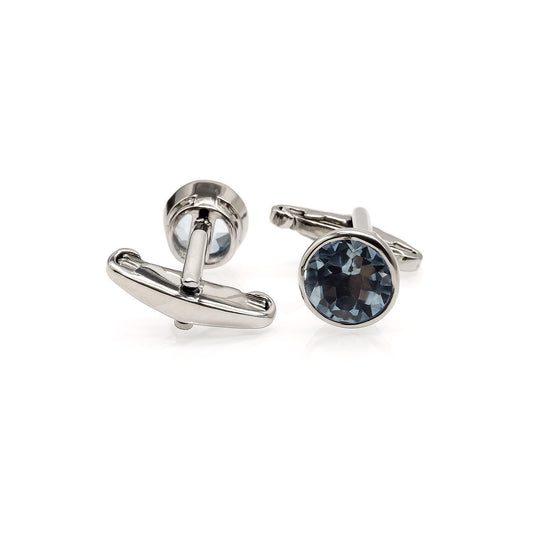 Sky Blue Topaz Cufflinks: 925 Sterling Silver Men's Jewelry