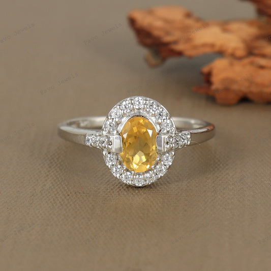 Citrine Sterling Silver Ring: Handmade November Birthstone Jewelry