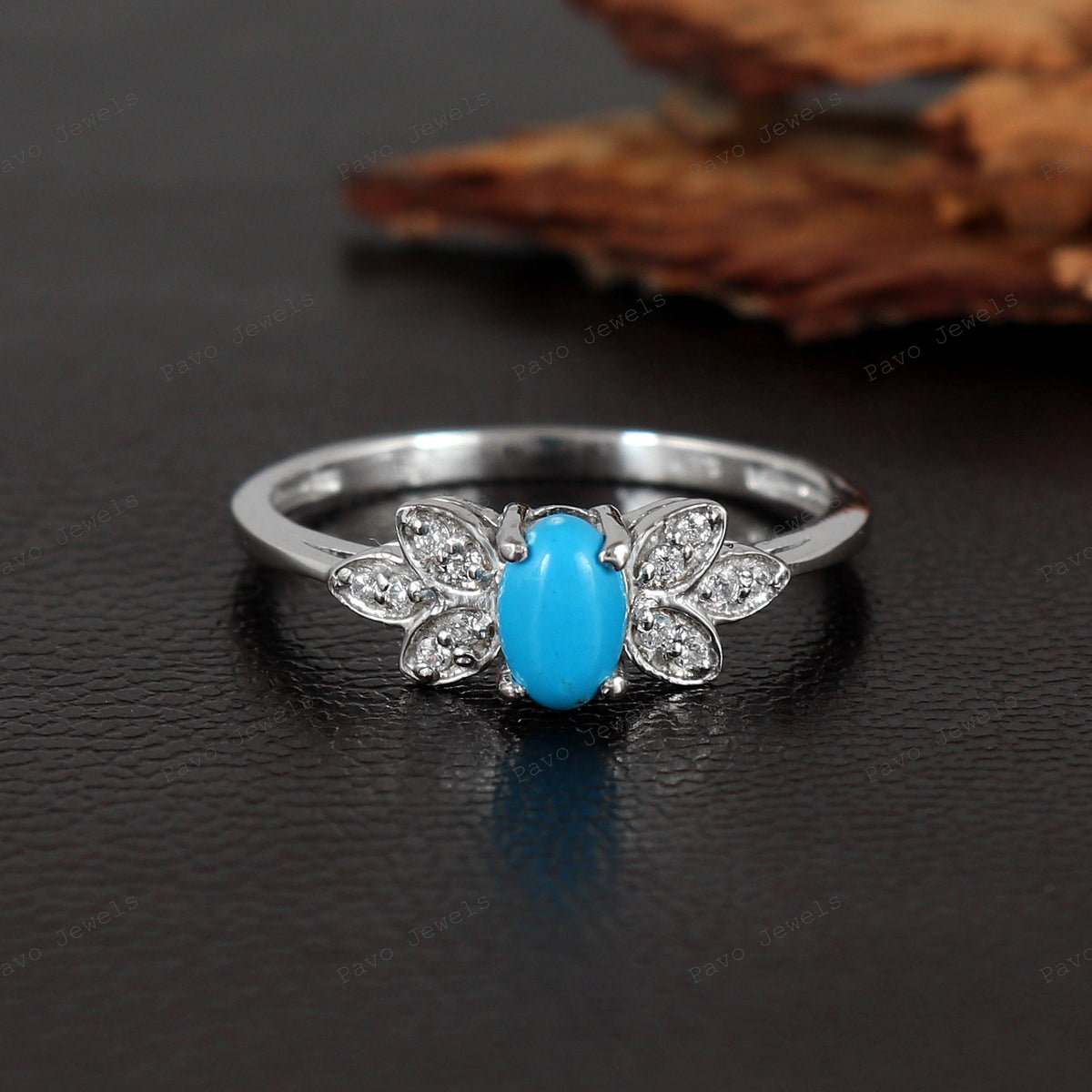 Oval Turquoise Sterling Silver Ring: Minimalist December Birthstone, Christmas Gift Her