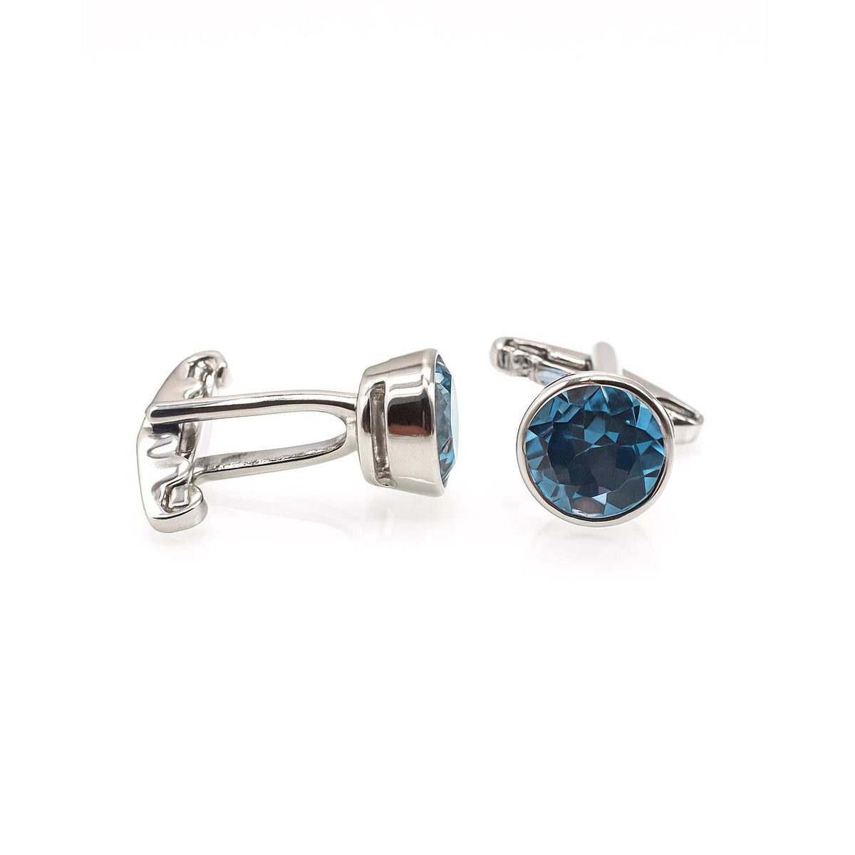 Sky Blue Topaz Cufflinks: 925 Sterling Silver Men's Jewelry