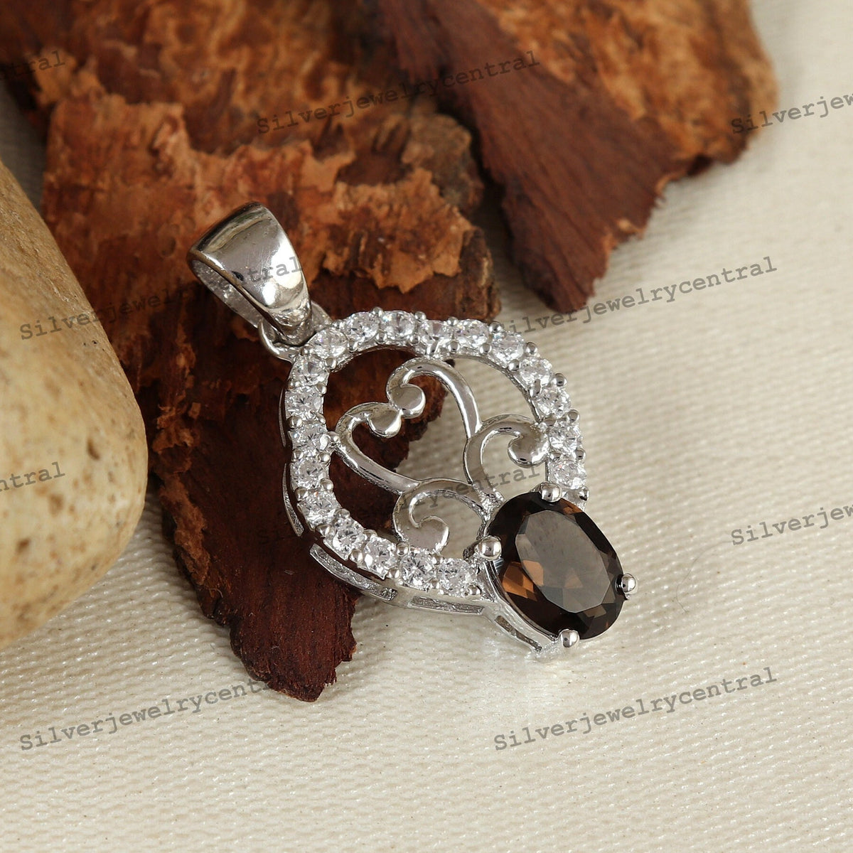 Handmade Smoky Quartz Pendant: Silver Solitaire Everyday Necklace