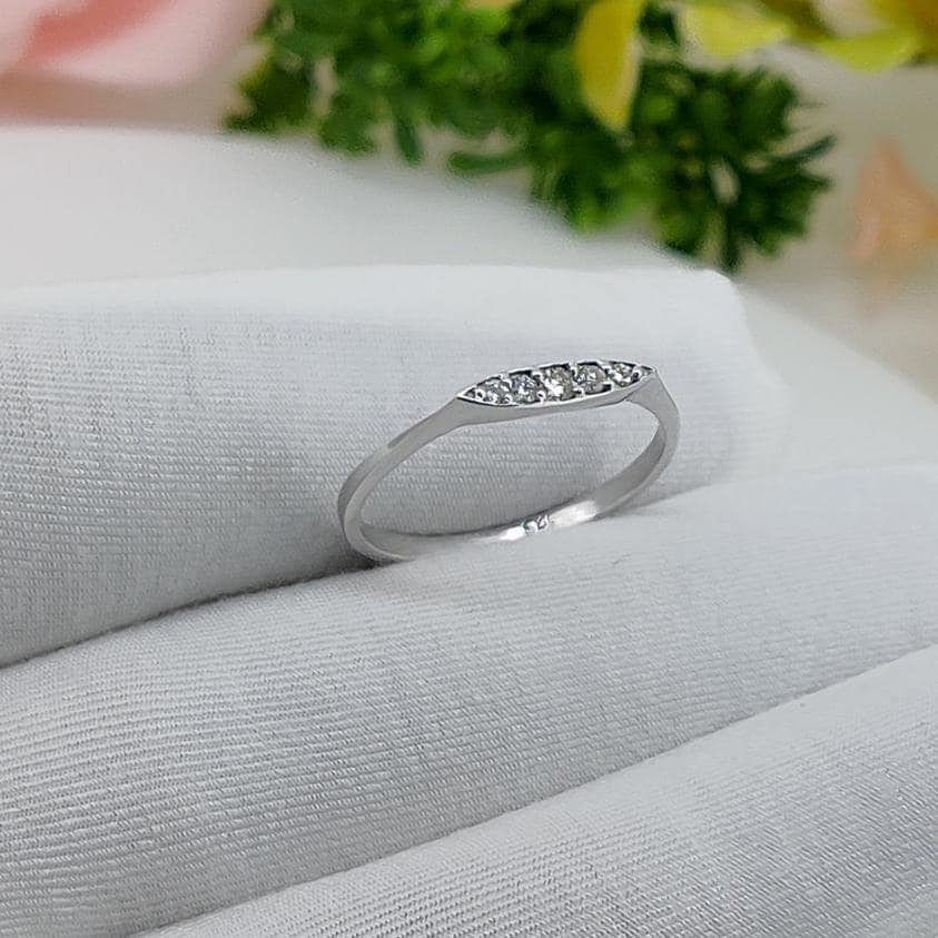 Ethical Diamond Solitaire Ring, 1.4mm Round Stone, Artisan Handmade Sterling silver Jewelry