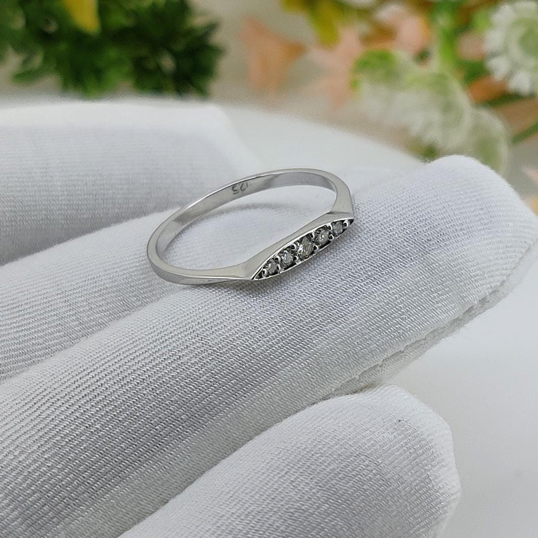 Ethical Diamond Solitaire Ring, 1.4mm Round Stone, Artisan Handmade Sterling silver Jewelry