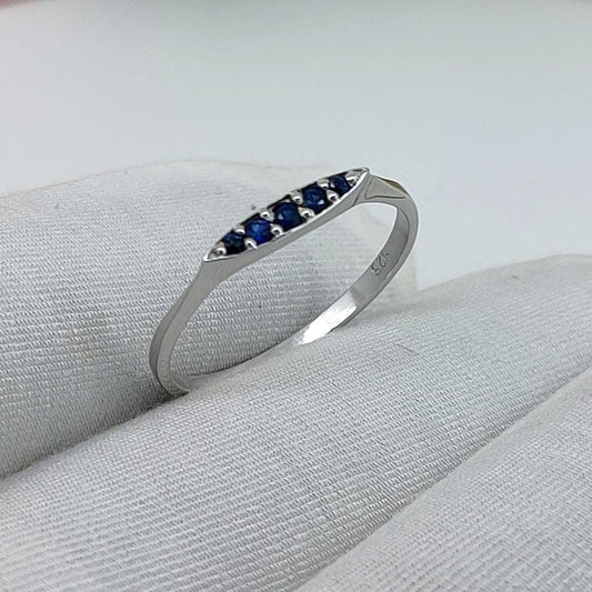 Natural Sapphire Engagement Ring Unique Vintage Style Solitaire Gemstone Jewelry