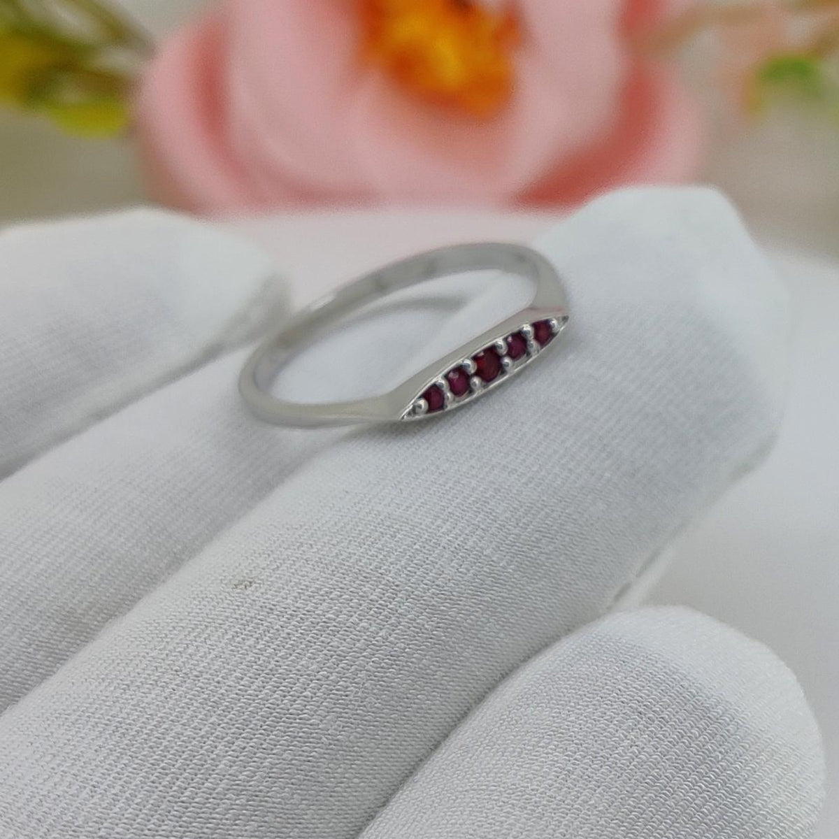 Natural Ruby Engagement Ring, Handmade Silver Gemstone 1.40 mm Round Cut Stone Jewelry