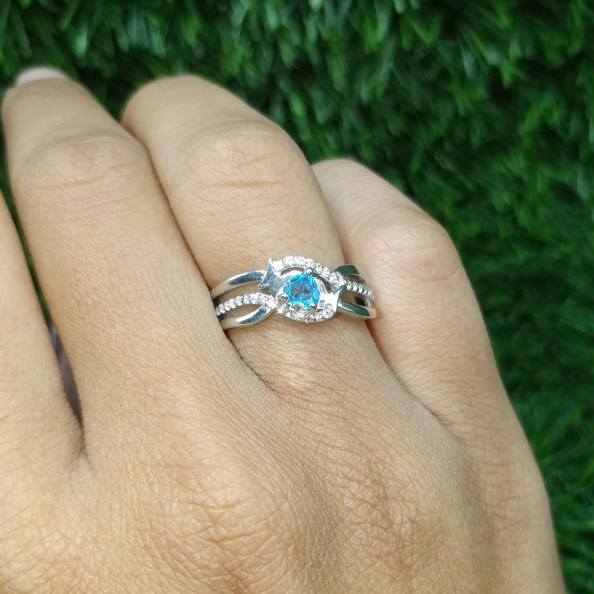 Swiss Blue Topaz Ring, 925 Sterling Silver, December Birthstone, Christmas