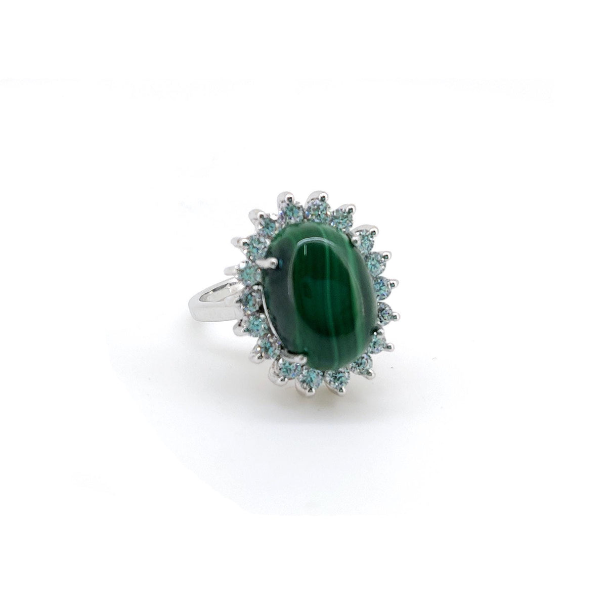 Malachite Ring: Sterling Silver Handmade Statement Jewelry Christmas Gift