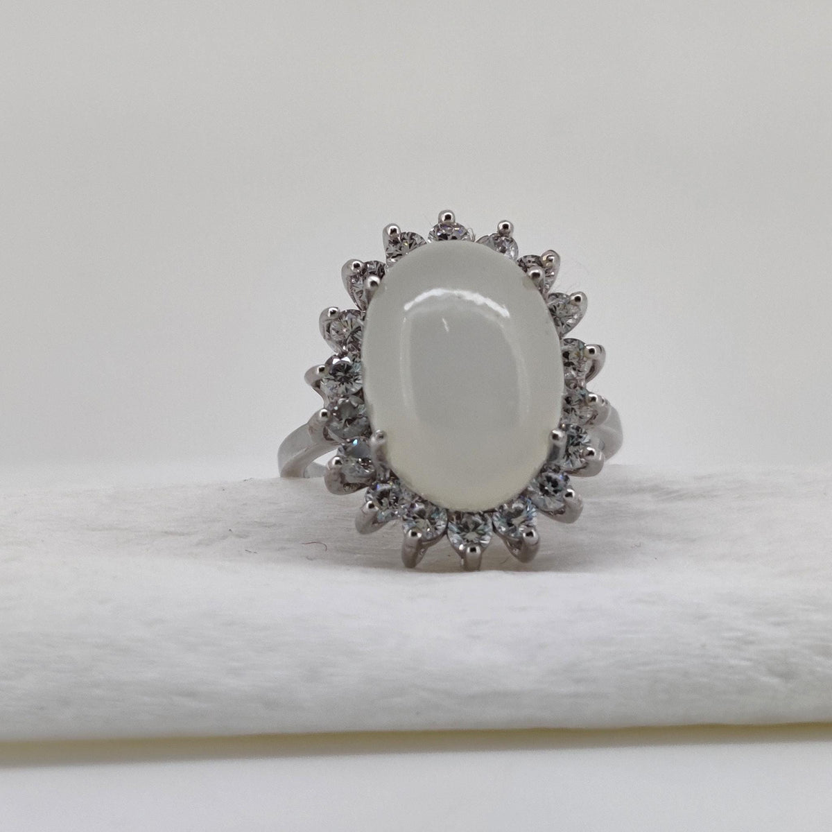 Handmade Moonstone Sterling Silver Ring: Oval Gemstone Christmas Gift