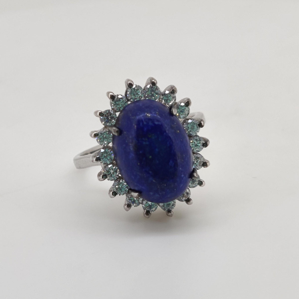 Natural Lapis Lazuli Ring: Sterling Silver Boho Cabochon Jewelry