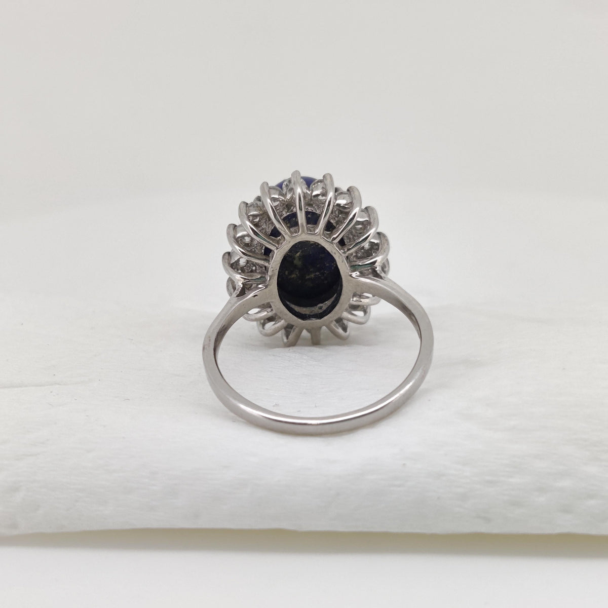 Natural Lapis Lazuli Ring: Sterling Silver Boho Cabochon Jewelry