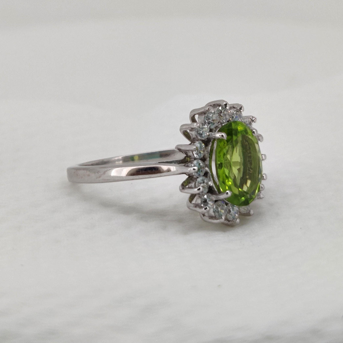 Handmade Peridot Statement Ring 925 Sterling Silver Birthday Gift
