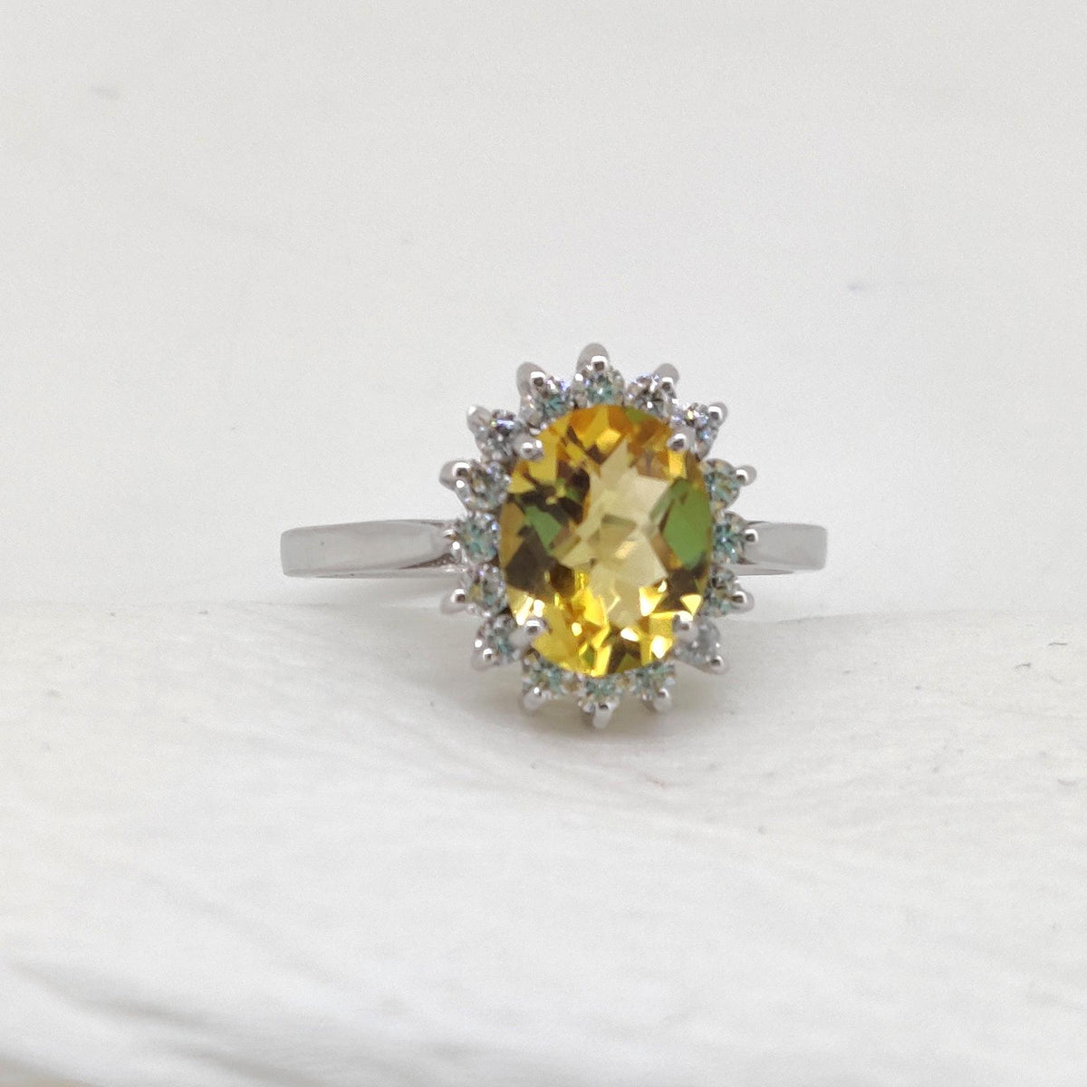 Citrine Ring Sterling Silver Birthstone Unique Handmade Gifts for Women