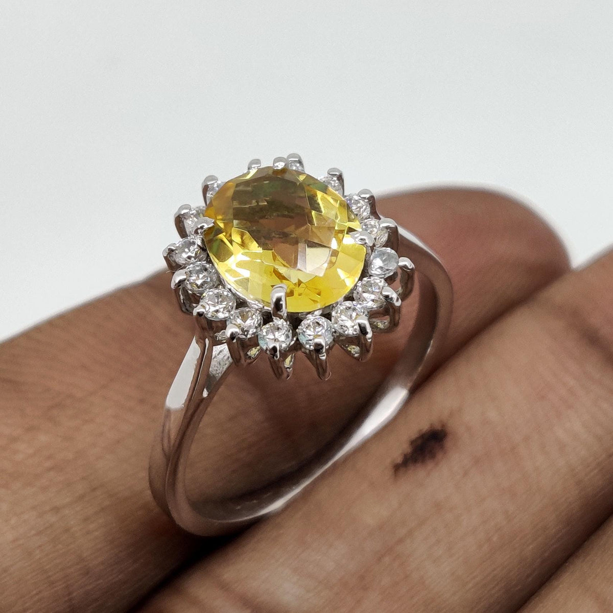 Citrine Ring Sterling Silver Birthstone Unique Handmade Gifts for Women