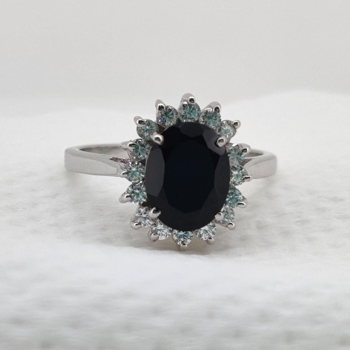 Handmade Oval Cut Black Onyx Ring: 925 Sterling Silver Statement Ring