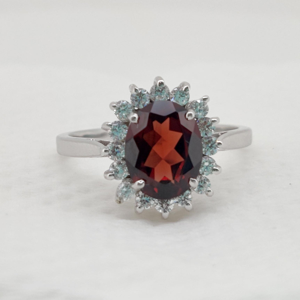 Garnet Sterling Silver Ring: January Birthstone Gift For Her