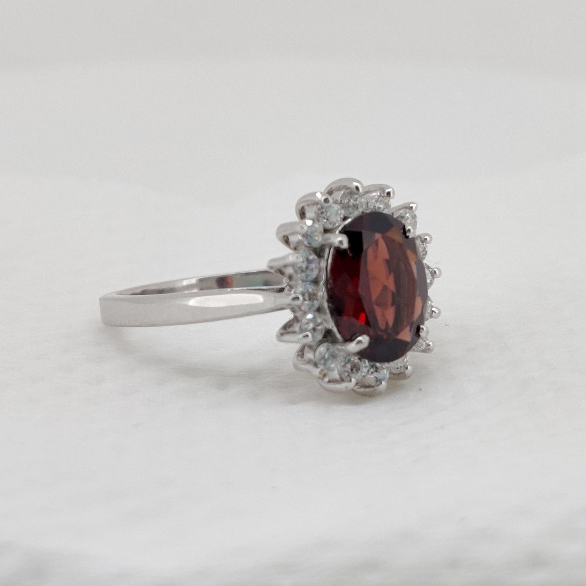 Garnet Sterling Silver Ring: January Birthstone Gift For Her