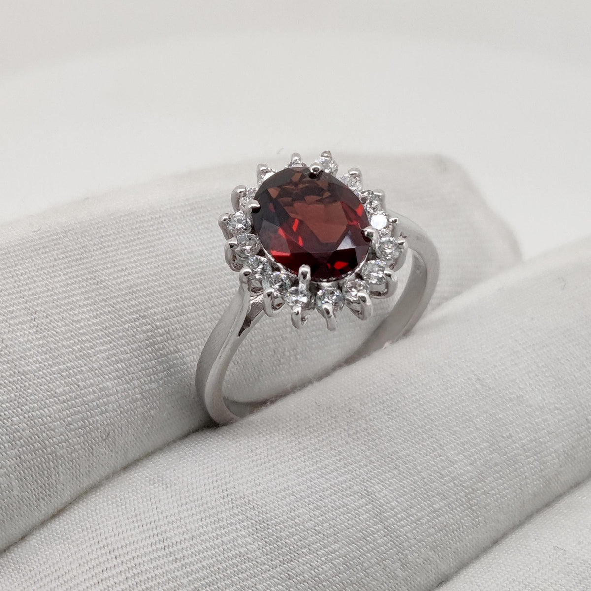 Garnet Sterling Silver Ring: January Birthstone Gift For Her