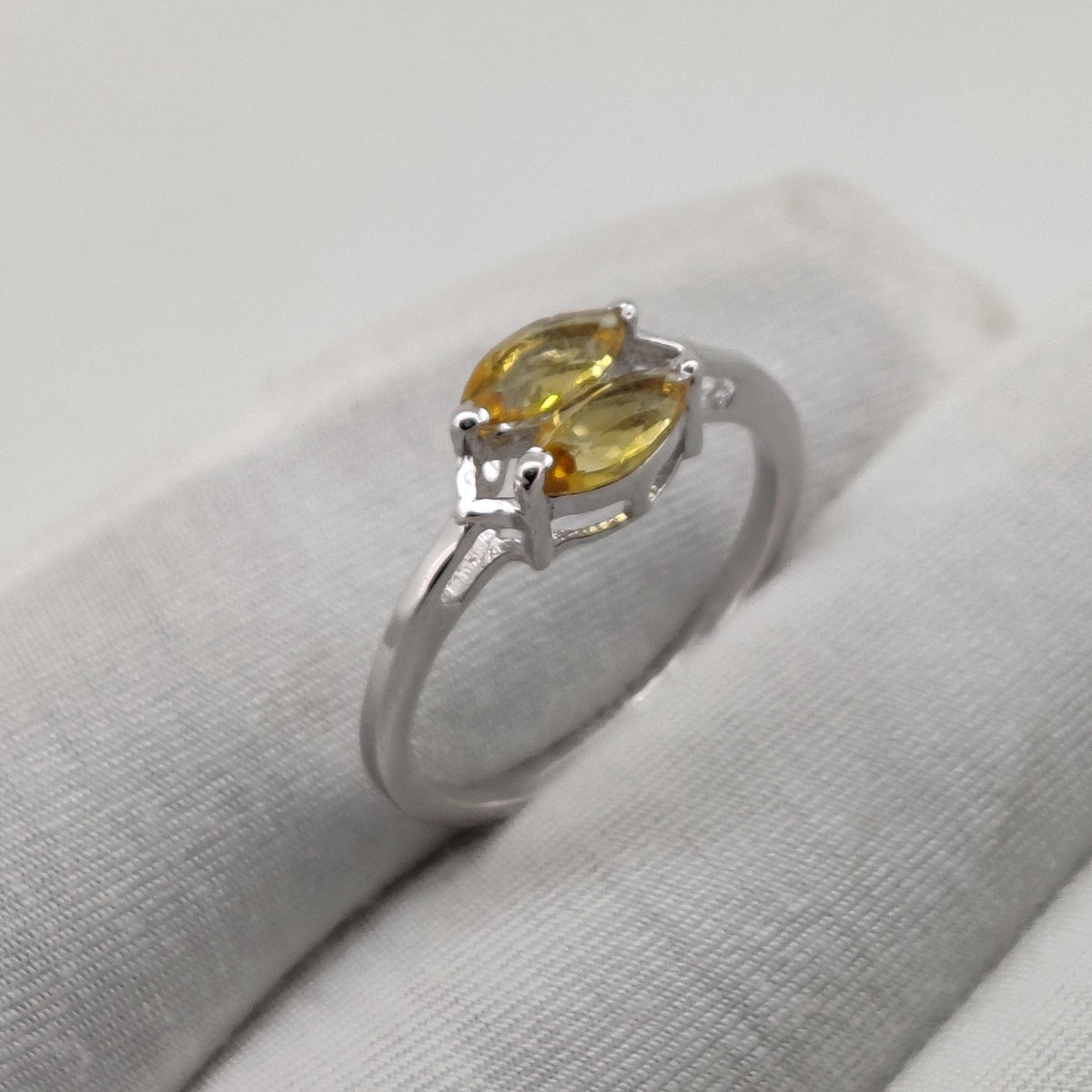 Natural Citrine Ring: Silver Handmade Statement Ring, Yellow Gemstone
