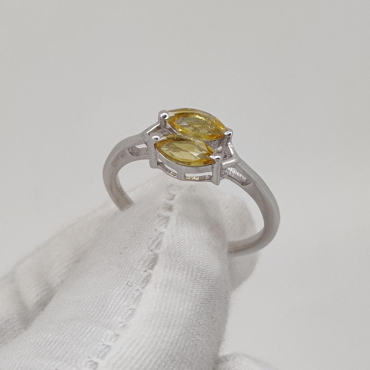 Natural Citrine Ring: Silver Handmade Statement Ring, Yellow Gemstone