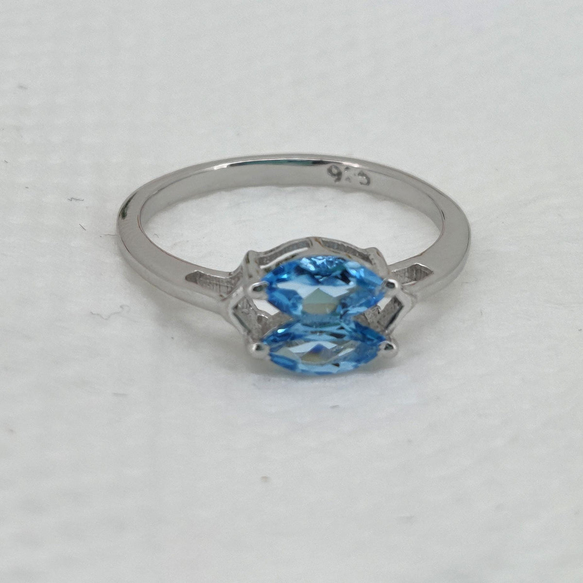Natural Blue Topaz Ring: Sterling Silver Gemstone Ring, December Birthstone Gift