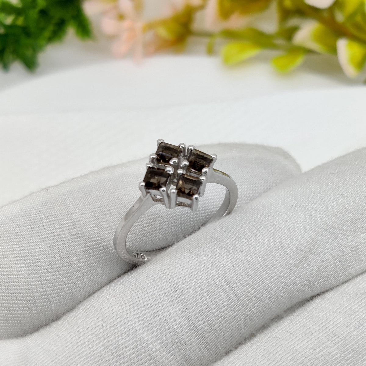 Natural Smoky Quartz Ring: Sterling Silver Cocktail Rings, Gift For Her
