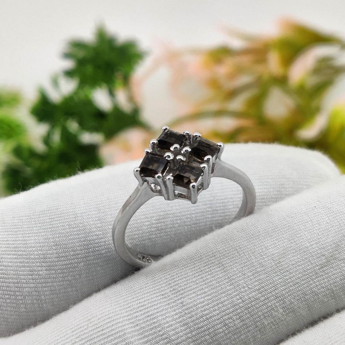 Natural Smoky Quartz Ring: Sterling Silver Cocktail Rings, Gift For Her