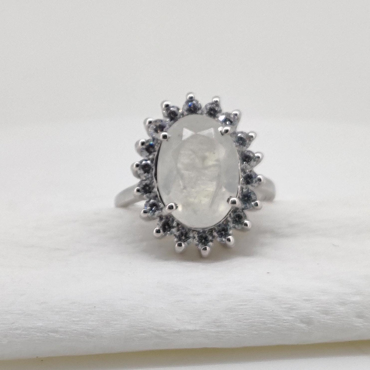 Handmade Rainbow Moonstone Ring Sterling Silver Gemstone Christmas Gift