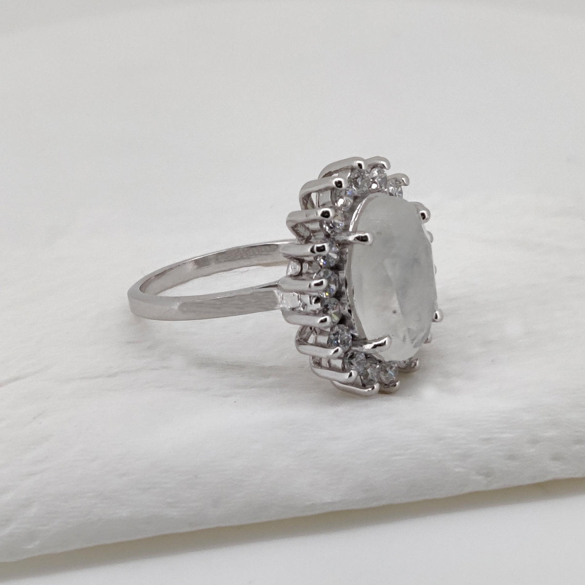 Handmade Rainbow Moonstone Ring Sterling Silver Gemstone Christmas Gift