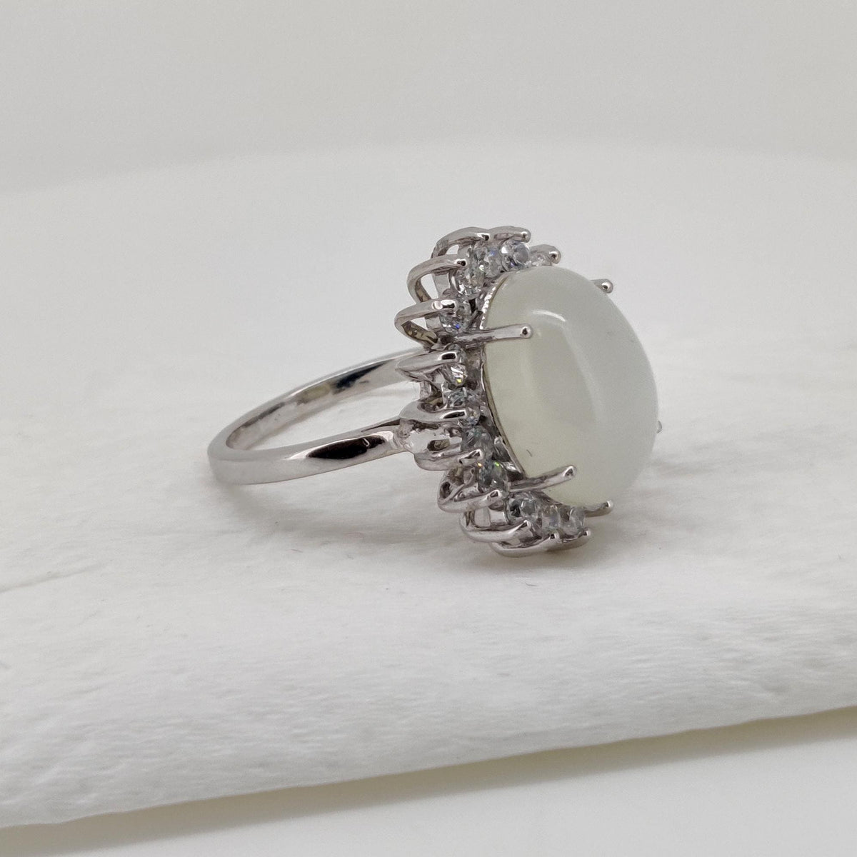 Handmade Moonstone Sterling Silver Ring: Oval Gemstone Christmas Gift