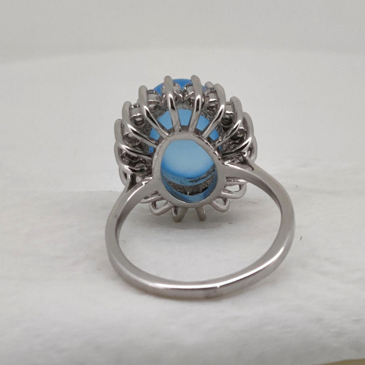 Blue Chalcedony Ring Sterling Silver Handmade Gemstone Gift For Her
