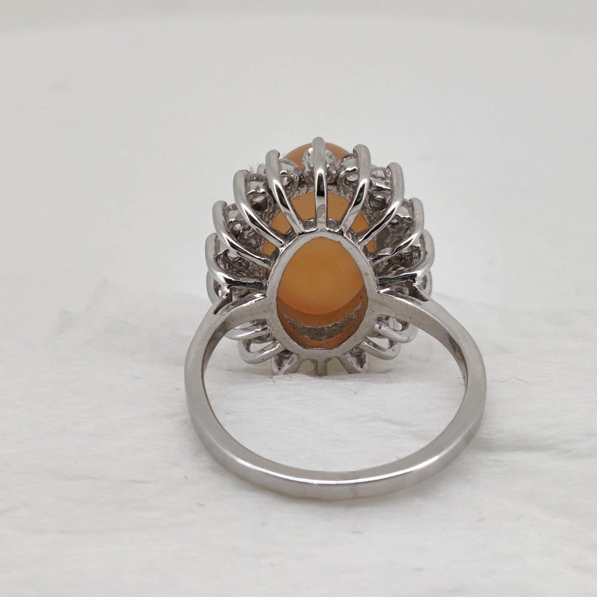 Peach Moonstone Ring Sterling Silver Handmade Gemstone Gift For Her