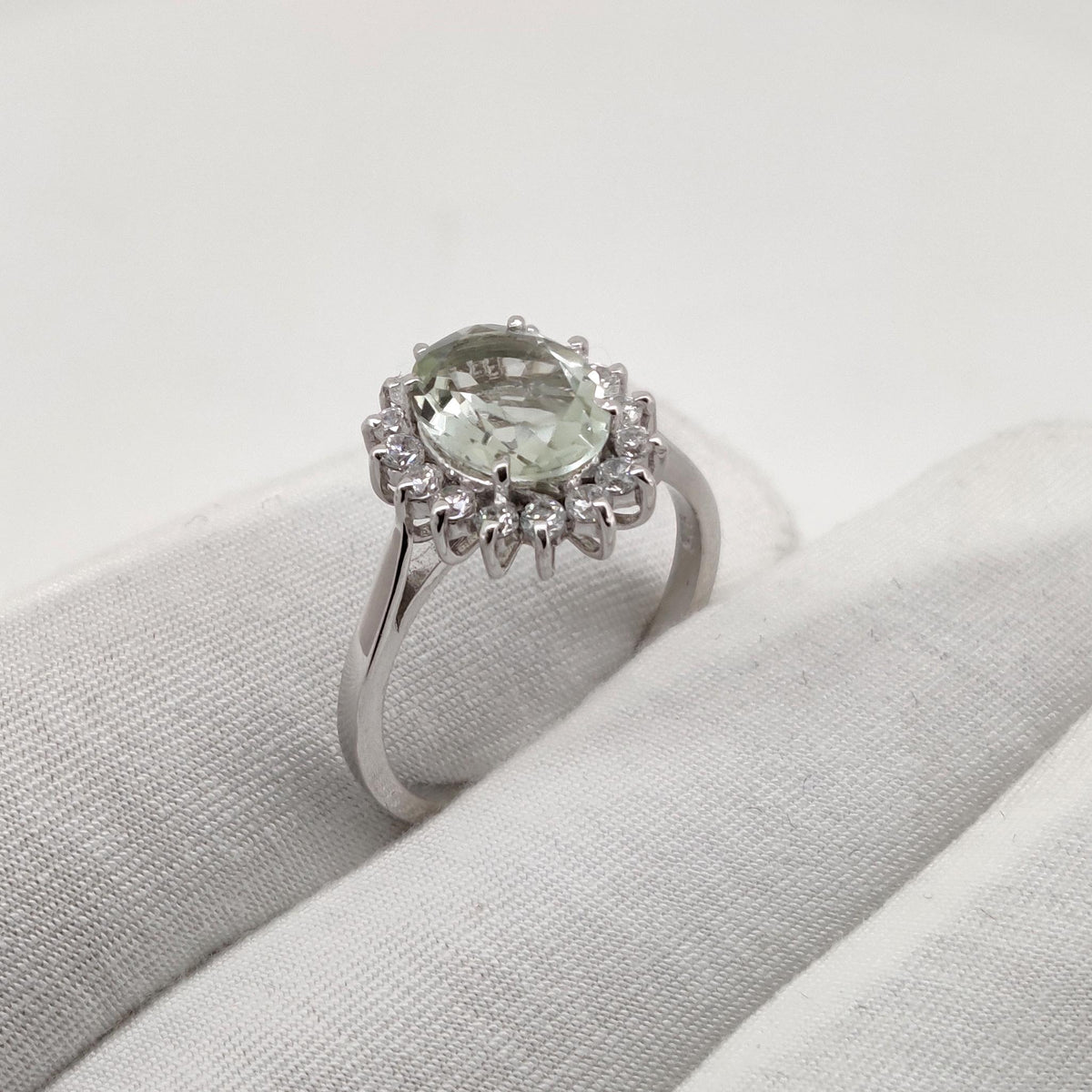 Green Amethyst Ring for Women Handmade Unique Gemstone Jewelry Gift