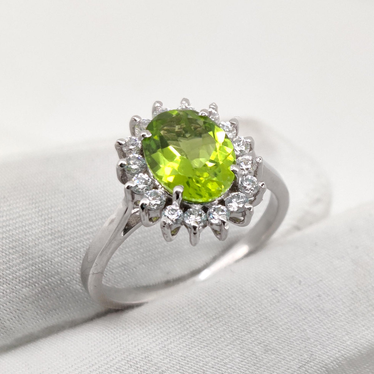 Handmade Peridot Statement Ring 925 Sterling Silver Birthday Gift