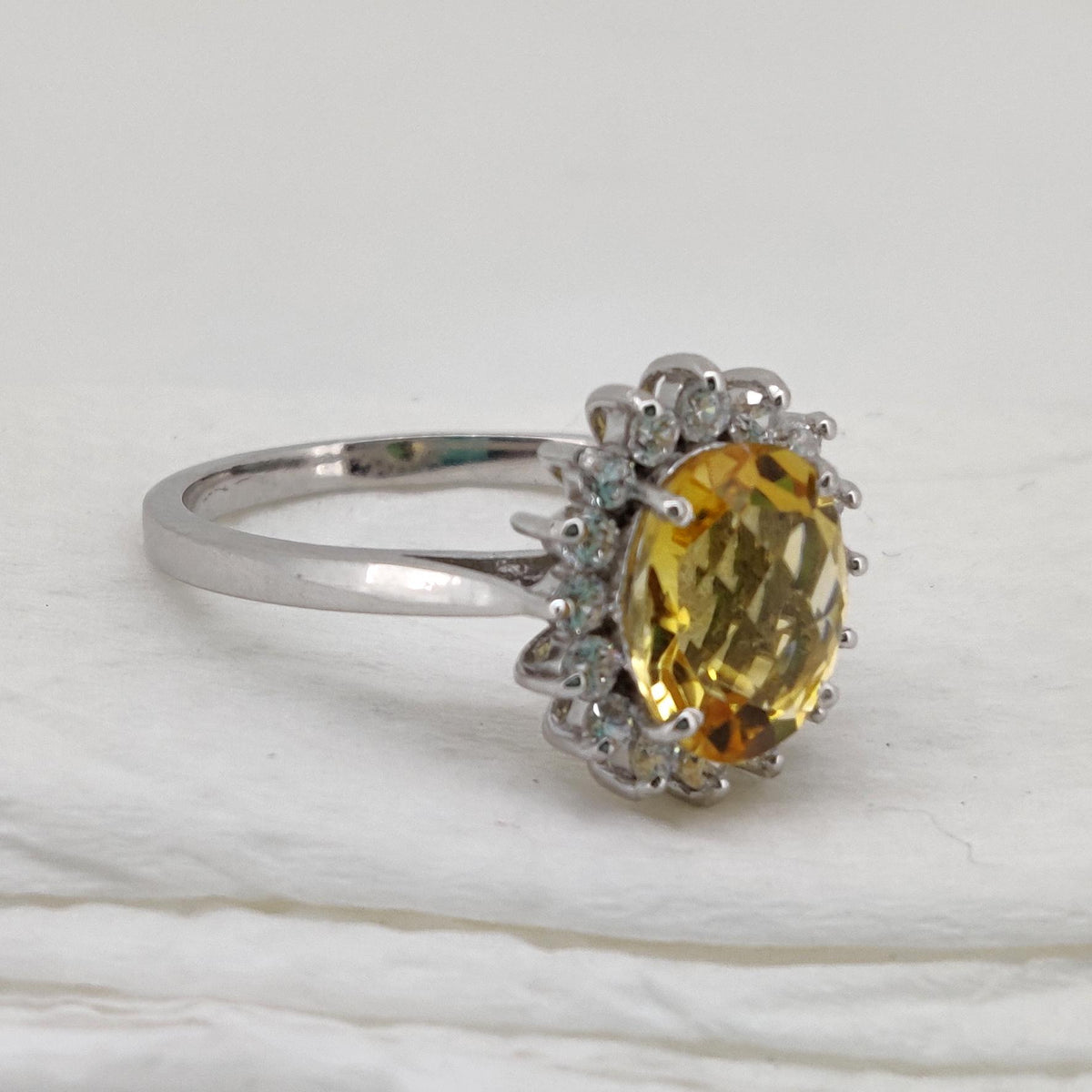 Citrine Ring Sterling Silver Birthstone Unique Handmade Gifts for Women