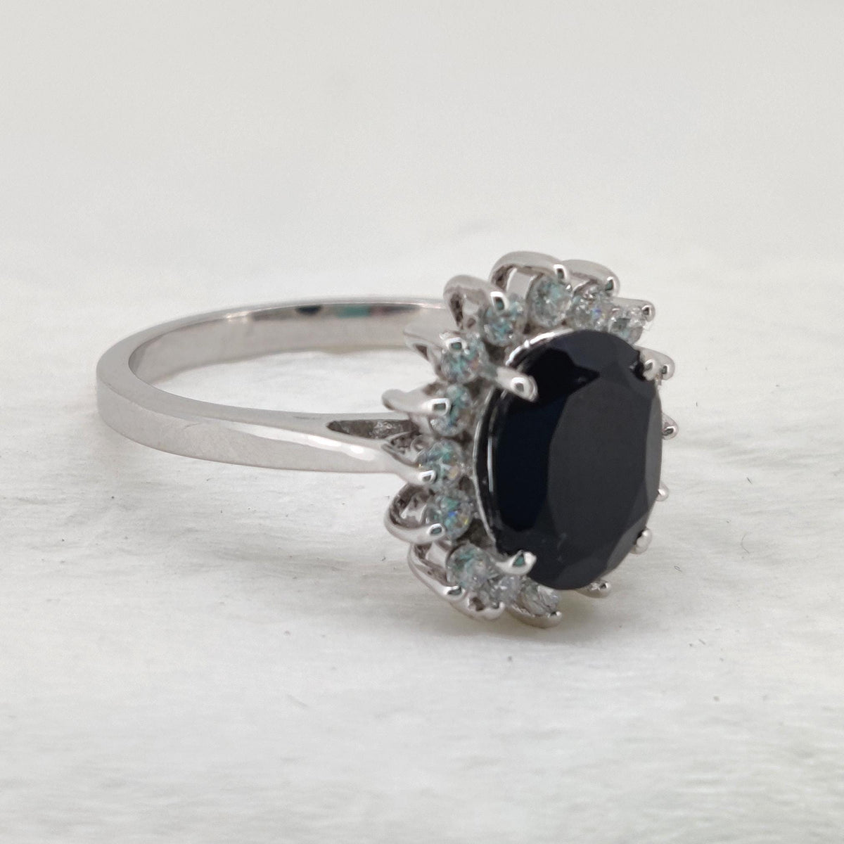 Handmade Oval Cut Black Onyx Ring: 925 Sterling Silver Statement Ring