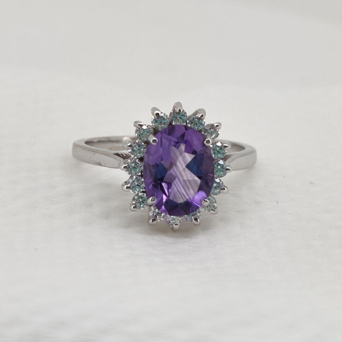 Handmade Amethyst Ring Sterling Silver: February Birthstone, Statement Ring