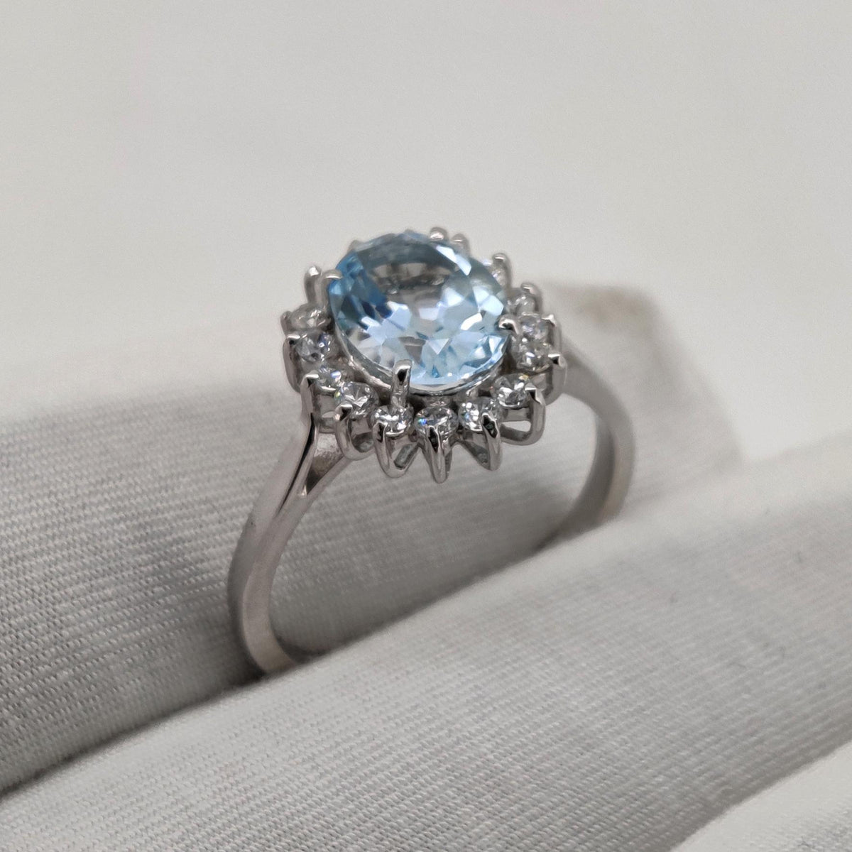 Blue Topaz Ring: Sterling Silver December Birthstone Gift For Her