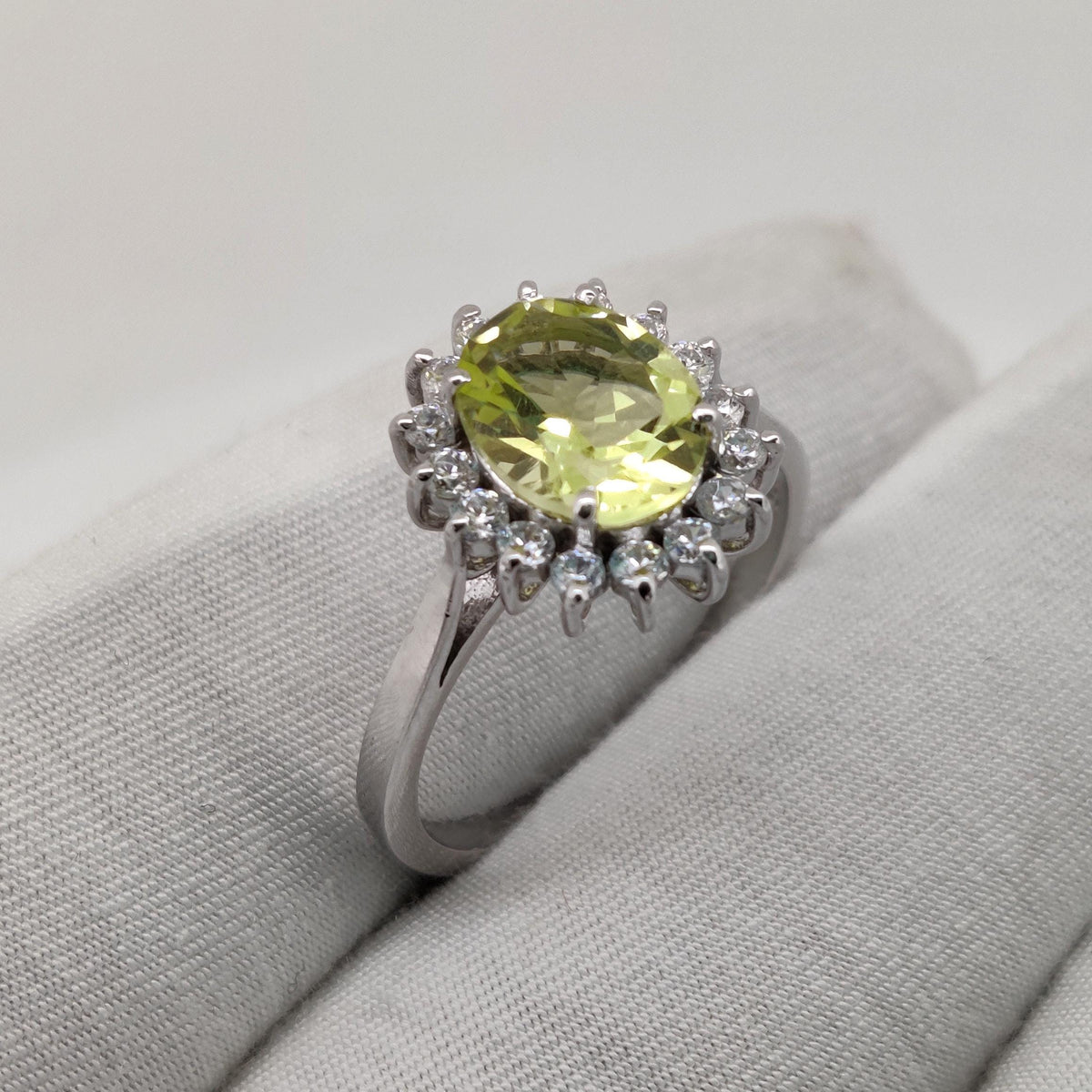Lemon Topaz Ring: 925 Silver November Birthstone Statement Gift