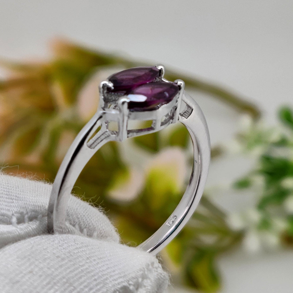 Natural Rhodolite Ring: Silver Handmade Artisan ring, Gifts For Her