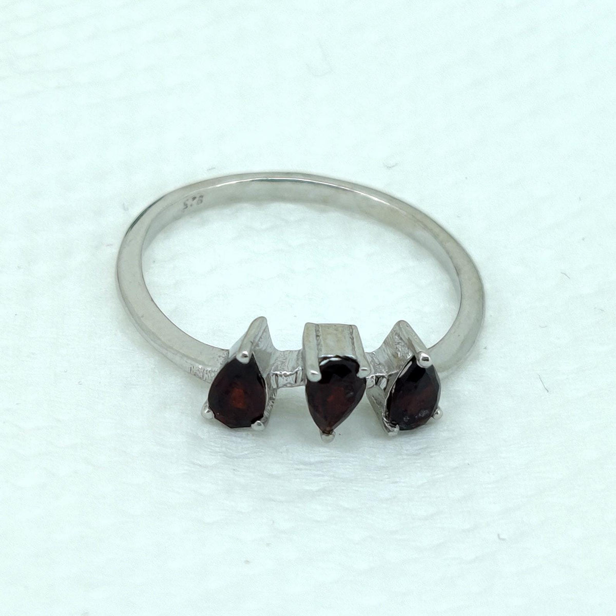 Garnet Ring 925 Silver January Birthstone Stacking Gifts For Her