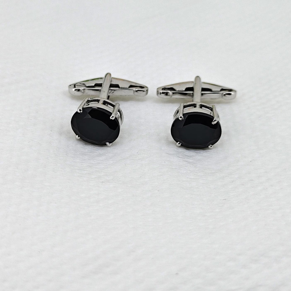 Handmade Black Onyx Sterling Silver Cufflinks – Oval Gemstone Jewelry