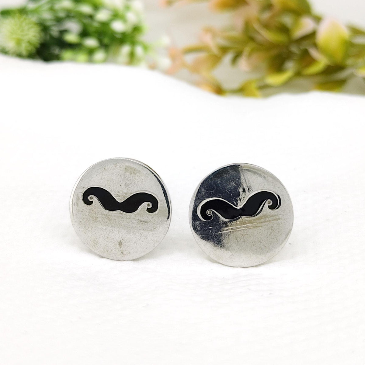 Mustache 925 Solid Sterling Silver Meena Cufflinks- Unique Handmade Cufflinks- Suit Accessories- Anniversary Gift