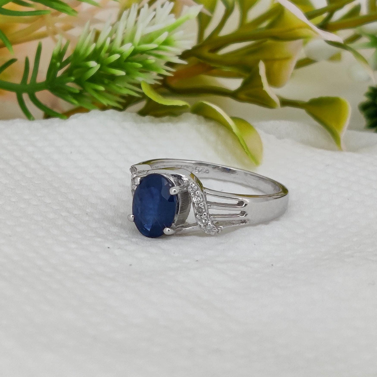 Blue Sapphire Ring, 925 Sterling Silver Handmade Gemstone Ring, September Birthstone Gift